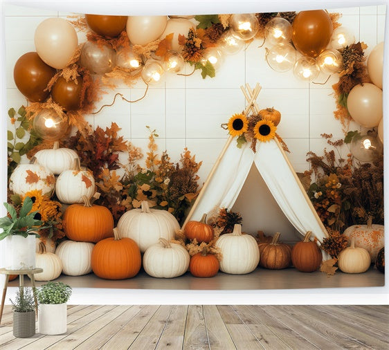 Herbst Backdrop für Bilder Kürbis Zelt Party Fotohintergrund BRP57-185