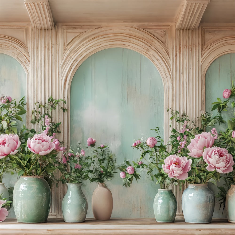 Herbst Fotokulisse Herbstblüten Vase Display Hintergrund BRP57-195