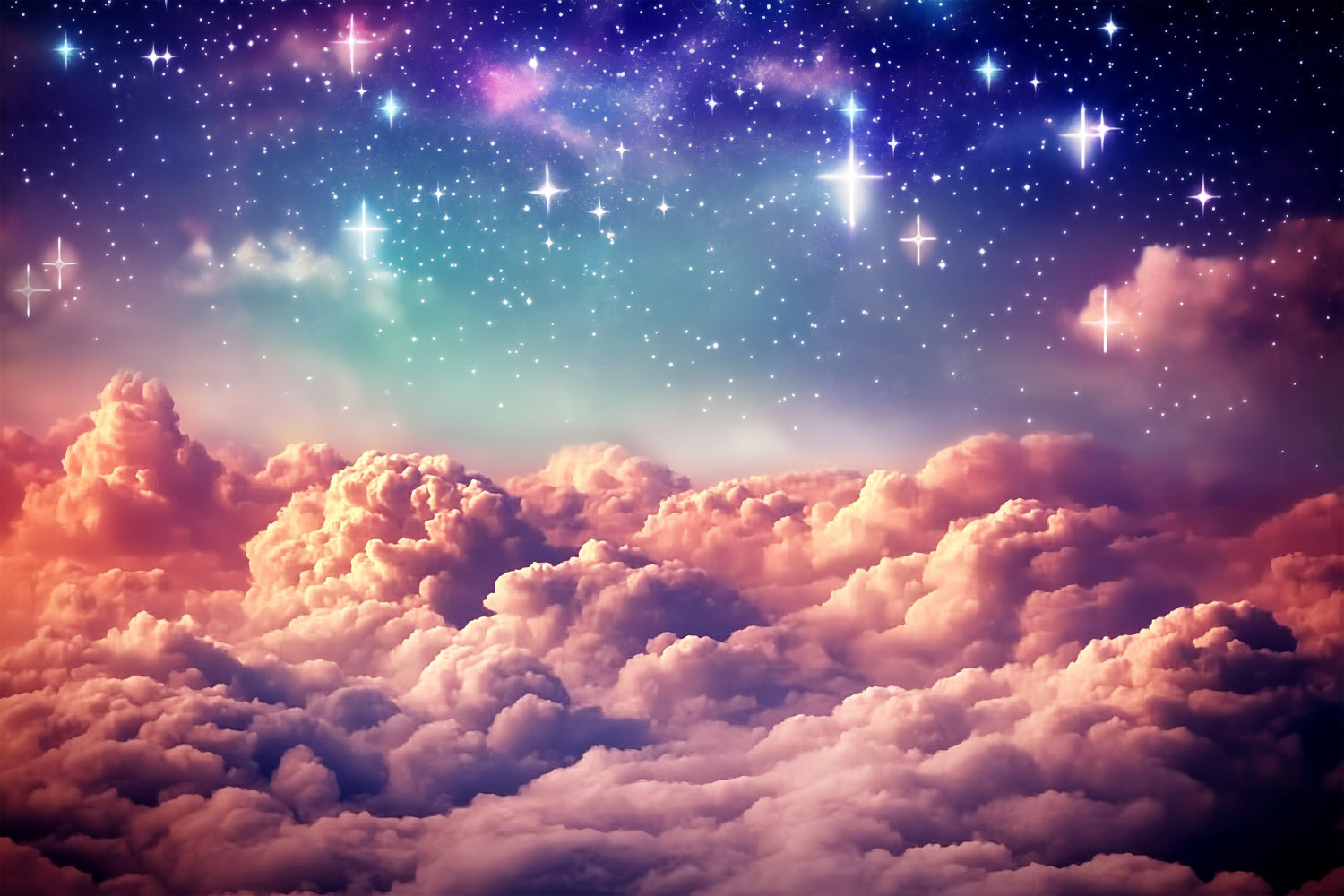 Sternenhimmel Backdrop Twilight Starburst Cloud Fotohintergrund BRP57-207