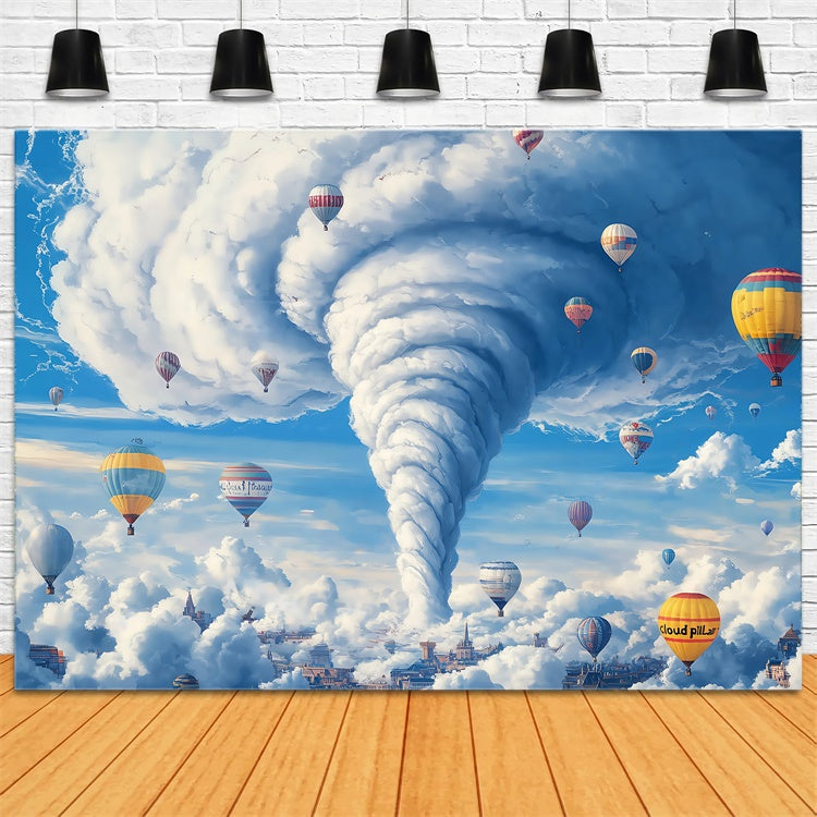 Wolkenhimmel Backdrop Ballon Wirbelwind Fantasy Fotohintergrund BRP57-209