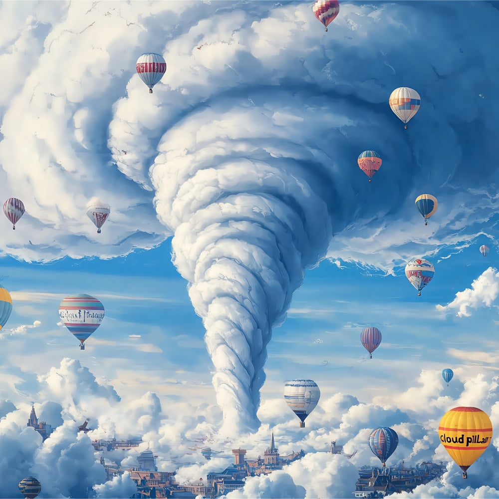 Wolkenhimmel Backdrop Ballon Wirbelwind Fantasy Fotohintergrund BRP57-209