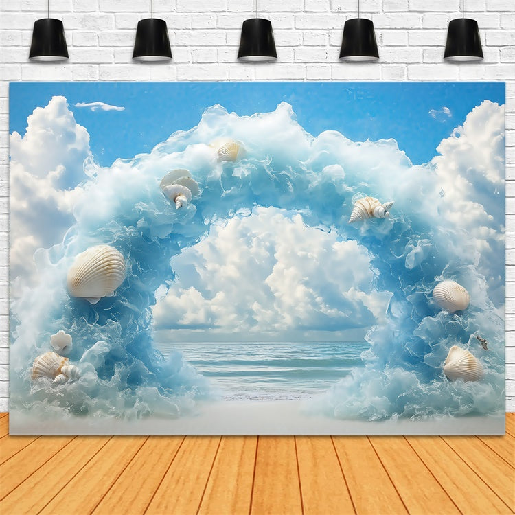 Wolke Fotohintergrund Meerjungfrau Ufer Fantasie Backdrops BRP57-224