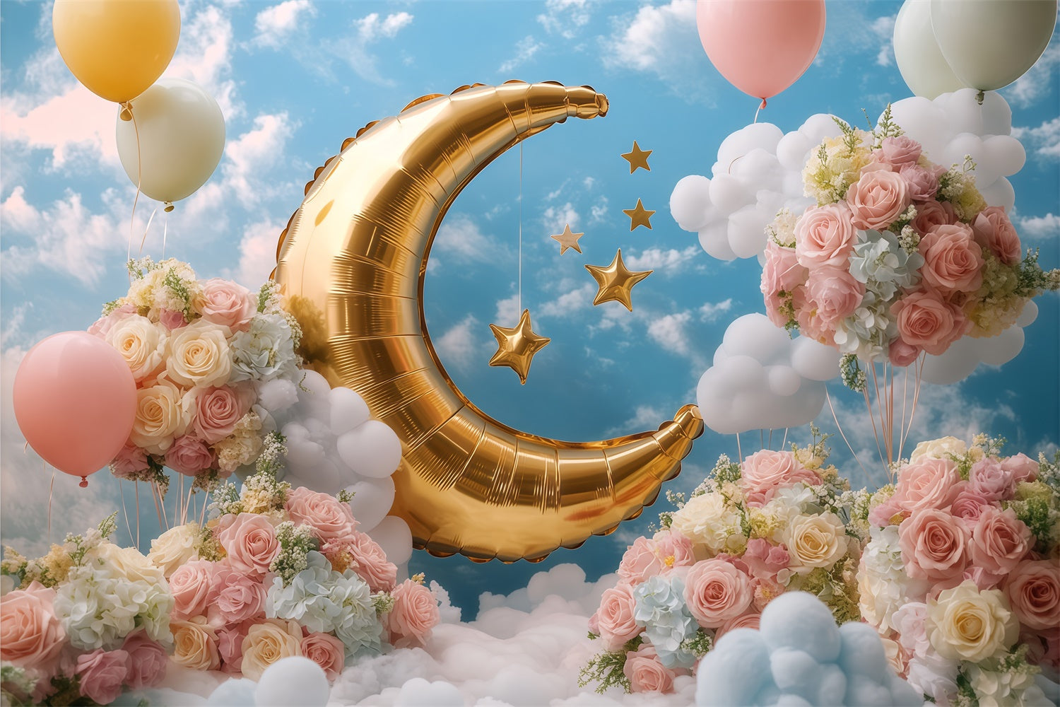 Himmel Backdrops Crescent Dream Ballon Foto Hintergrund BRP57-229