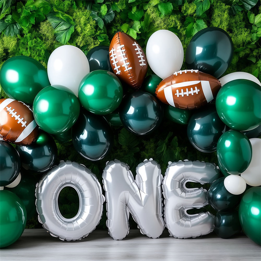 1. Geburtstag Backdrop Grüner Ballon Sport Backdrop BRP57-309