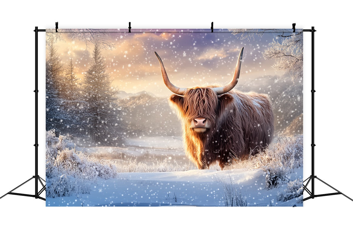 Schneekulisse Highland Guardian Schneefeld Foto Kulisse BRP57-351