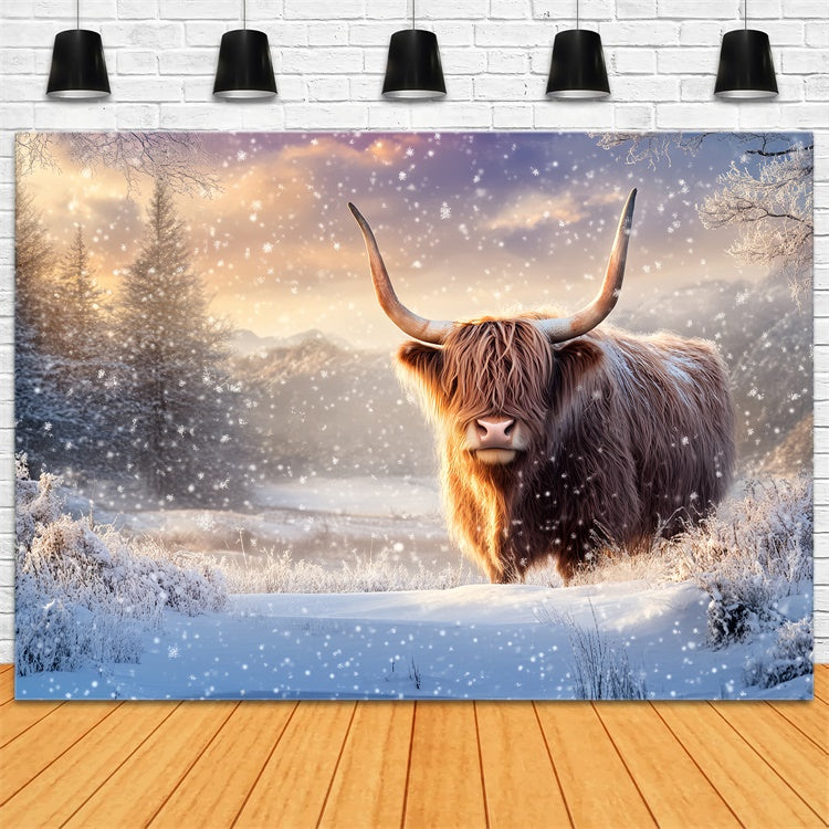 Schneekulisse Highland Guardian Schneefeld Foto Kulisse BRP57-351