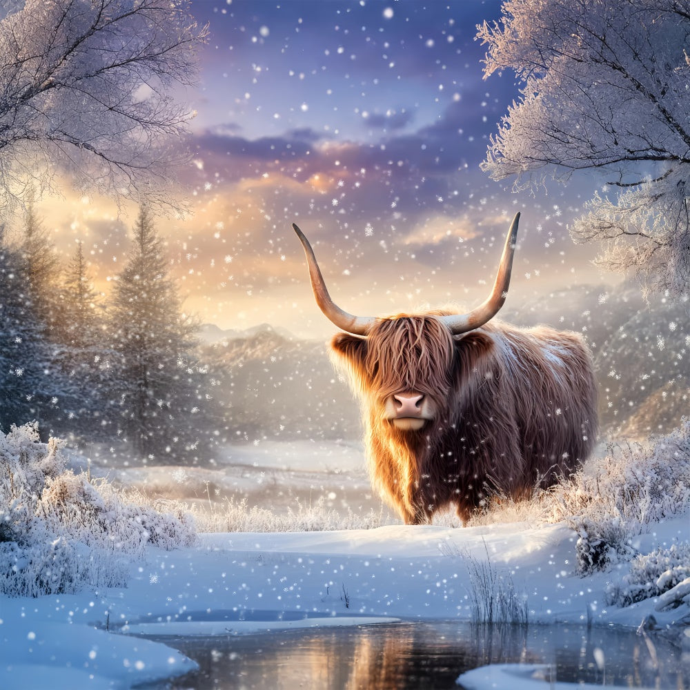 Schneekulisse Highland Guardian Schneefeld Foto Kulisse BRP57-351