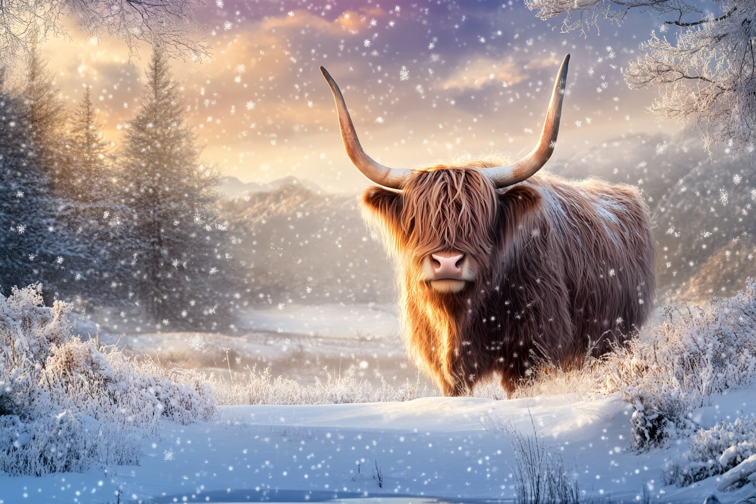 Schneekulisse Highland Guardian Schneefeld Foto Kulisse BRP57-351
