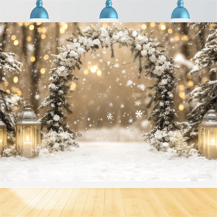 Winter Backdrop Fotografie Rustikale Romantik Schnee Foto Hintergrund BRP57-354