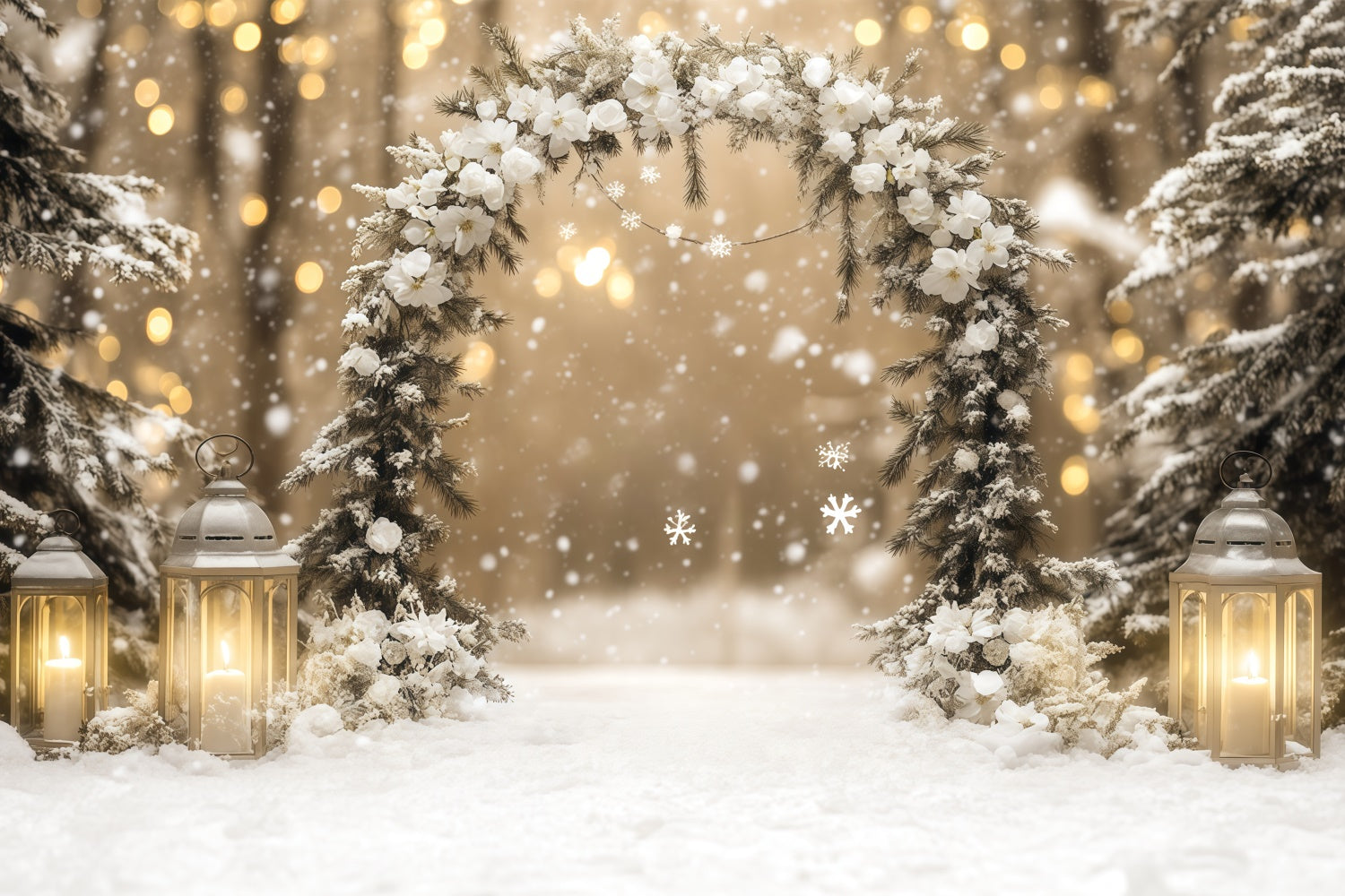 Winter Backdrop Fotografie Rustikale Romantik Schnee Foto Hintergrund BRP57-354