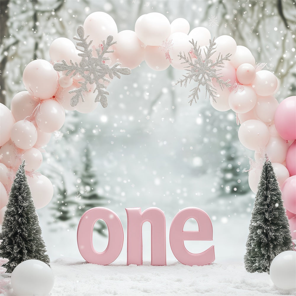 Winter Wonderland Backdrop Ballons 1st Birthday Foto Hintergrund BRP57-357