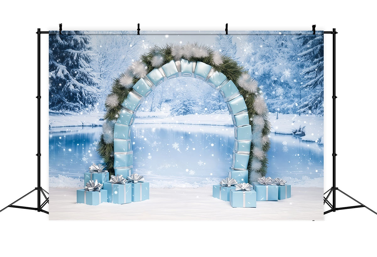 Winter Wonderland Backdrop Frosty Gift Arch Foto Hintergrund BRP57-359