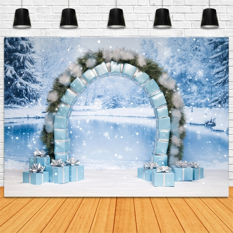 Winter Wonderland Backdrop Frosty Gift Arch Foto Hintergrund BRP57-359