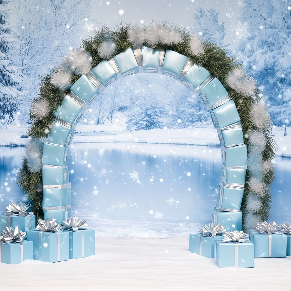 Winter Wonderland Backdrop Frosty Gift Arch Foto Hintergrund BRP57-359