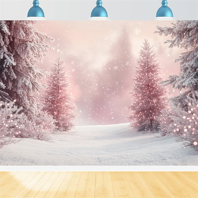 Winterfotografie Hintergrundkulissen Enchanted Blush Pine Foto Hintergrund BRP57-386