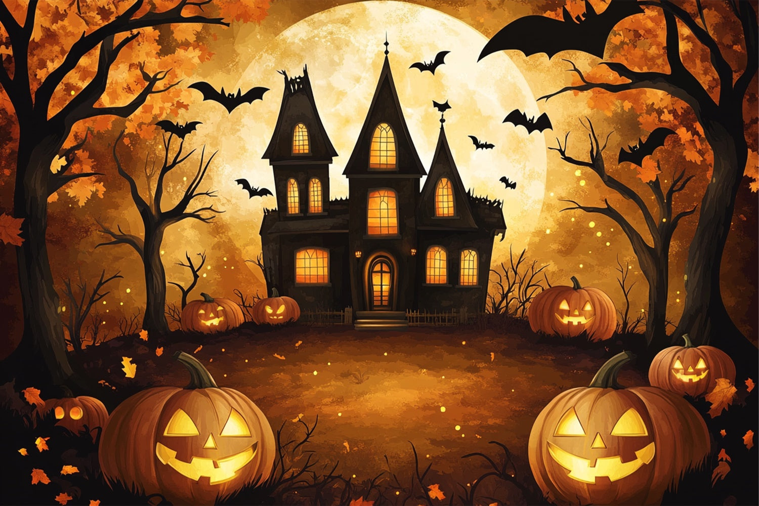 Spukhaus Backdrop Spooky Cartoon Manor Backdrop BRP57-72