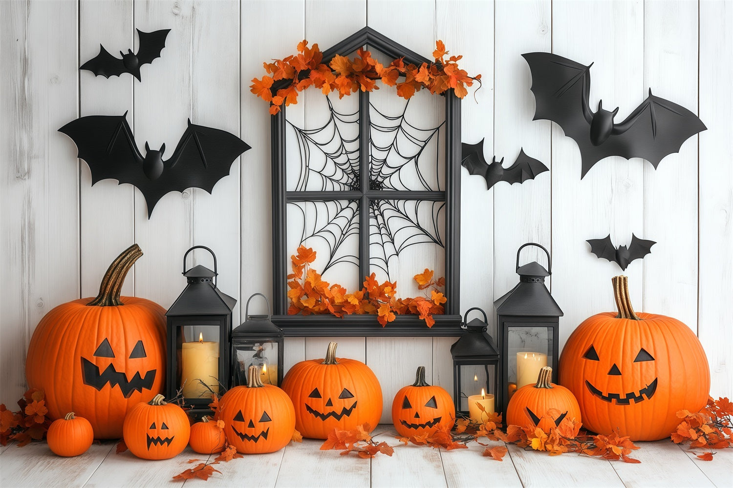 Halloween Wall Backdrop Gemütliche Kerze Kürbis Backdrop BRP57-80
