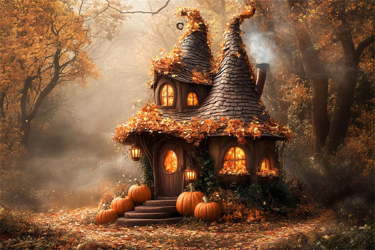 Halloween Backdrop Verdrehter Turm Magische Hütte Wald Backdrop BRP57-87