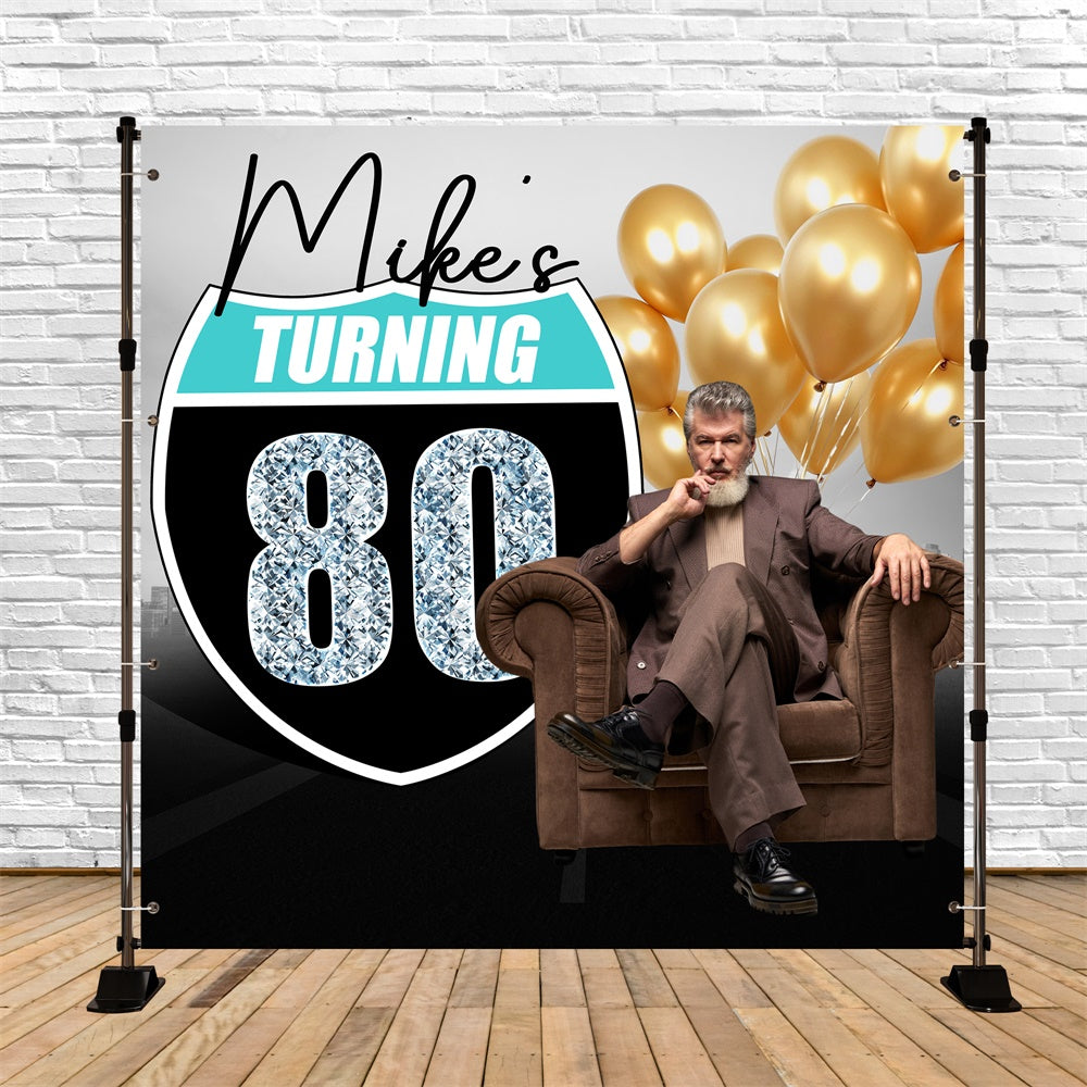 80. Geburtstag Backdrop Milestone Man Personalisierte Backdrop BRP6-102