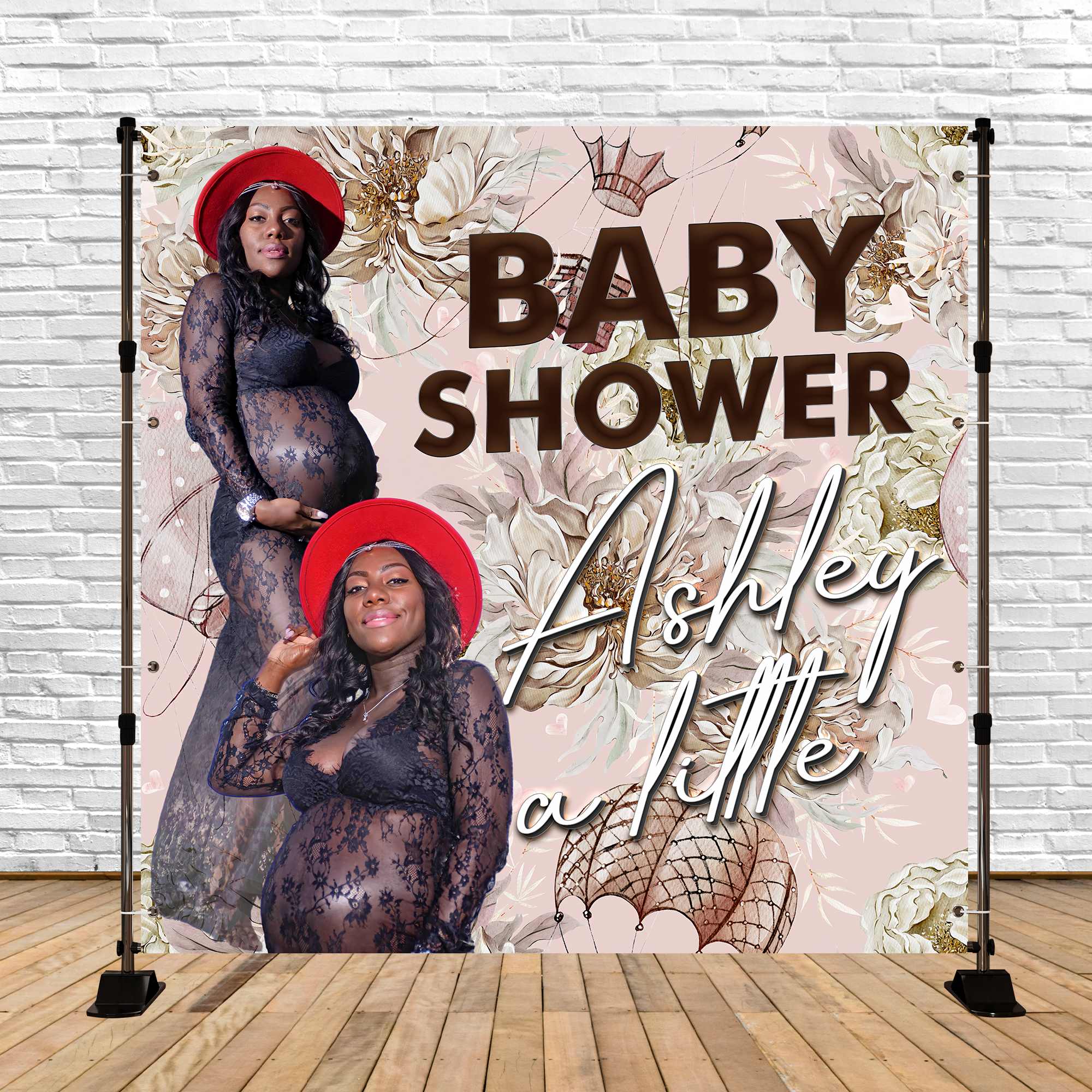Backdrops für Baby Shower Heiße Luft Floral Customized Backdrop BRP6-14