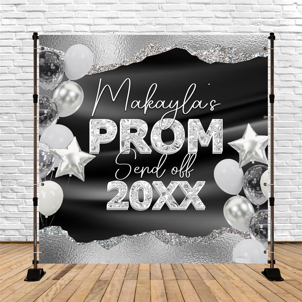 Abschlussball-Fotohintergrund Schwarzer Glanz Personalisierter Party-Abschluss-Hintergrund BRP6-157