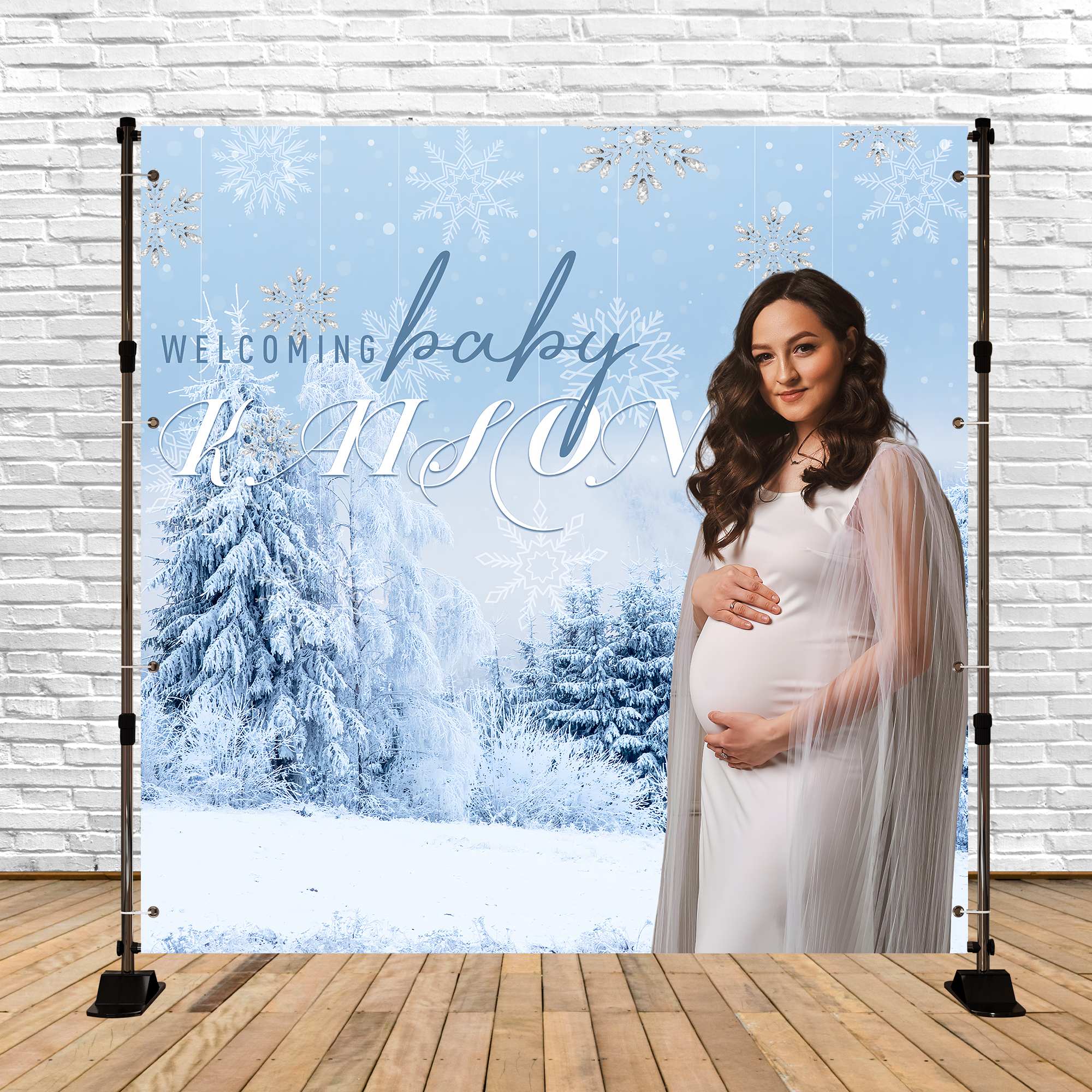 Backdrop für Baby Shower Winter Wonderland Customized Backdrop BRP6-16