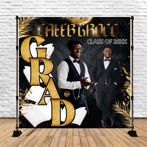Individueller Hintergrund für Abschlussfeier Goldener Gentleman Party-Hintergrund für Abschlussfeier BRP6-167
