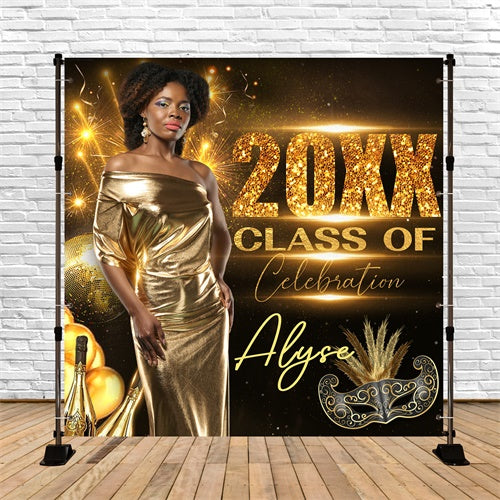 Abschlusshintergrund Ideen Shimmer Glam Custom Party Abschlusshintergrund BRP6-177
