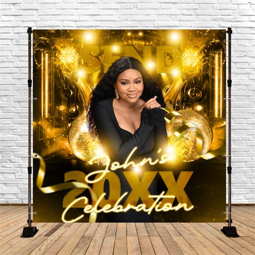 2025 Abschlusshintergrund Disco Lights Personalisierte Party Abschlusshintergrund BRP6-178