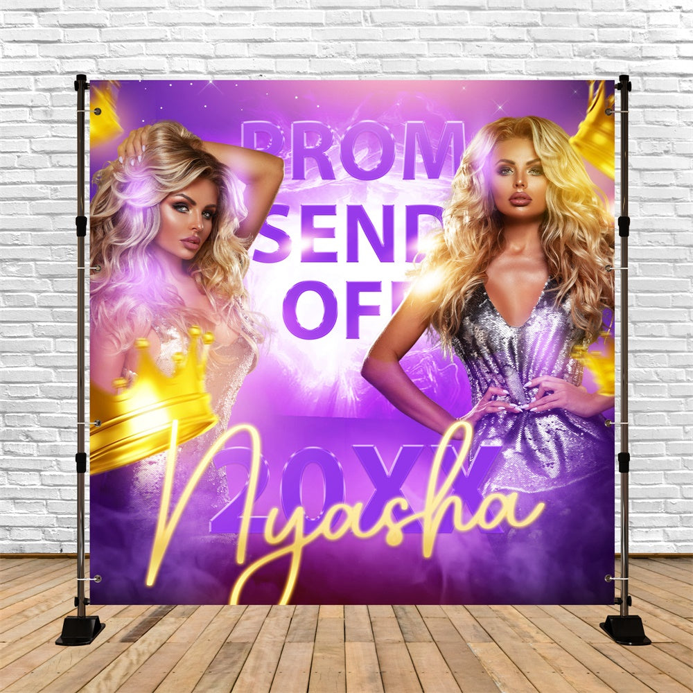 Abschlussball Backdrop Ideen Glühende Krone Personalisierte Party Graduation Backdrop BRP6-195