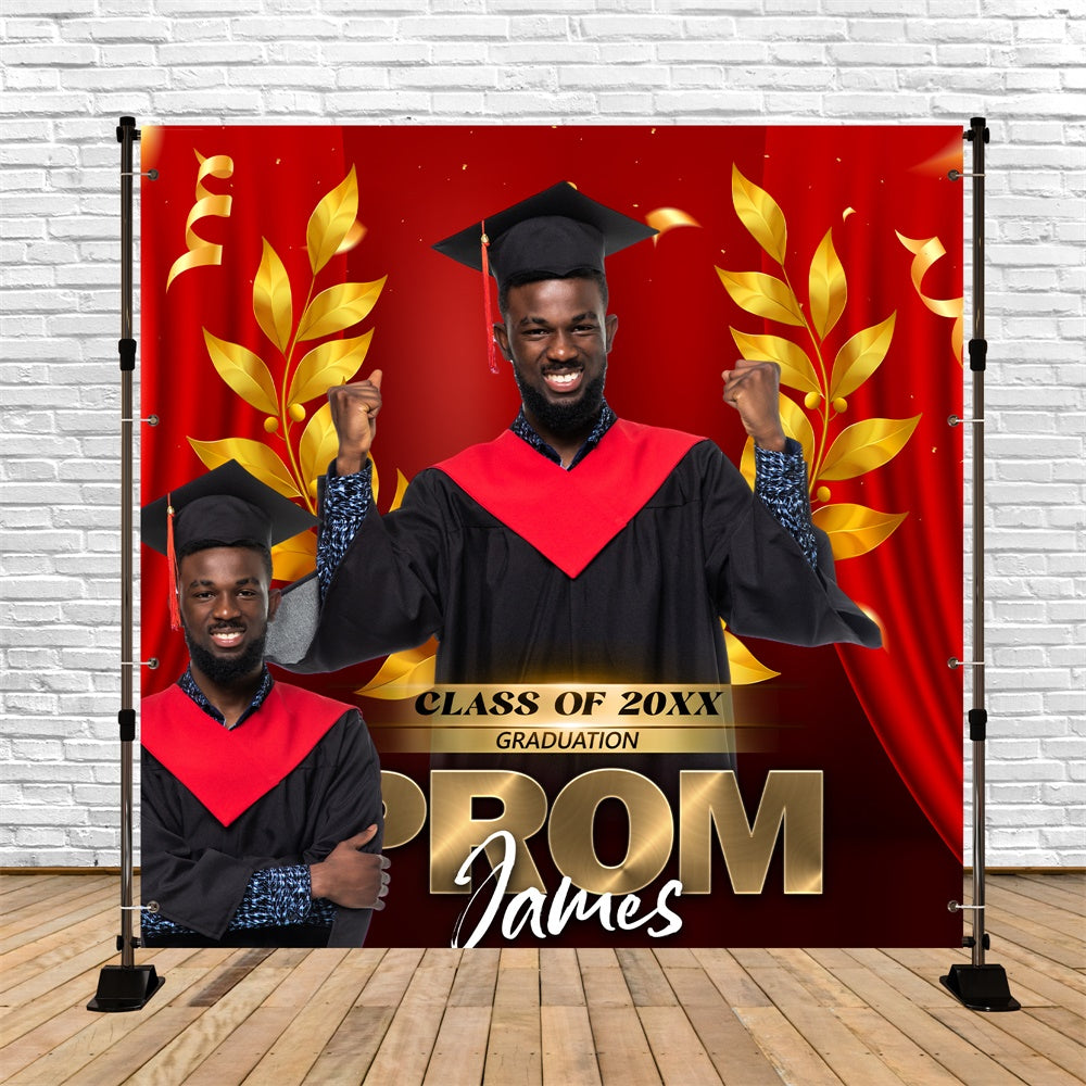 Prom Backdrops Golden Laurel Personalisierte Party Graduation Backdrop BRP6-196
