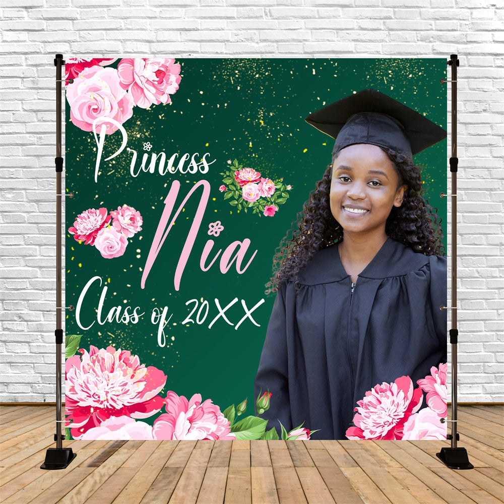 Graduation Backdrops Sweet Blossom Personalisierte Party Abschlussfeier Backdrop BRP6-200