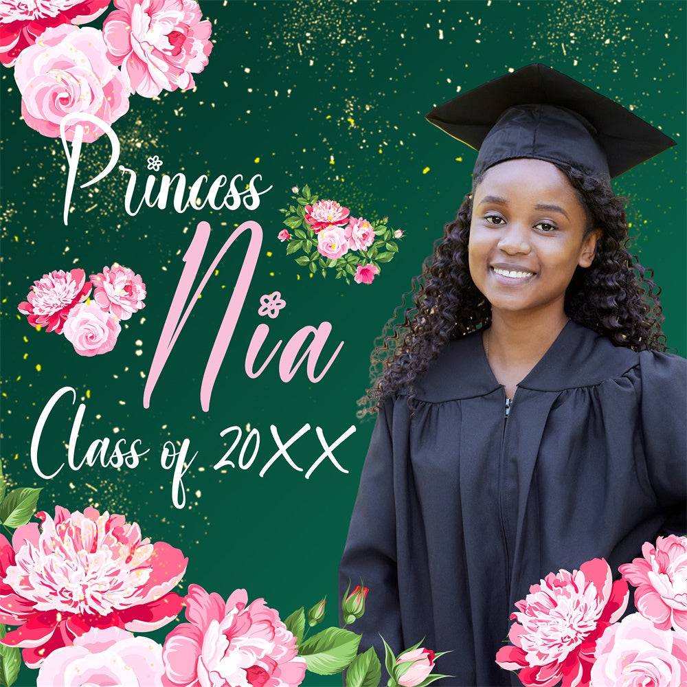 Graduation Backdrops Sweet Blossom Personalisierte Party Abschlussfeier Backdrop BRP6-200