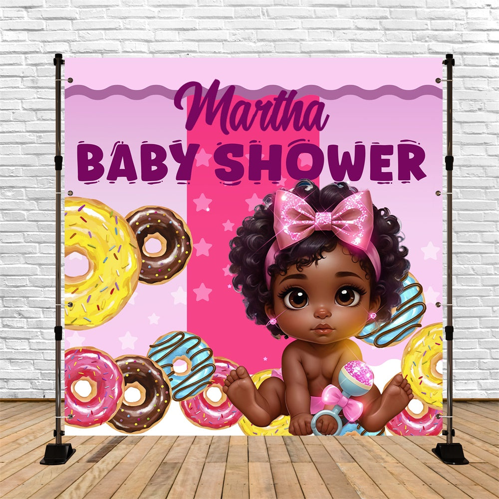 Backdrop für Baby Shower Vanille Donut Party Individueller Hintergrund BRP6-210