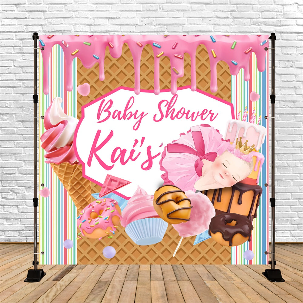 Backdrops für Baby Shower Süße Leckereien Customized Backdrop BRP6-214