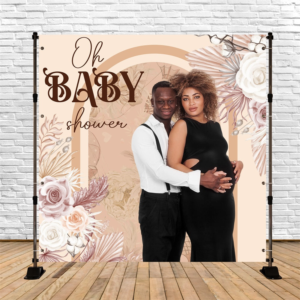 Boho Baby Dusche Hintergrund Boho Floral Soft Personalisierte Hintergrund BRP6-220