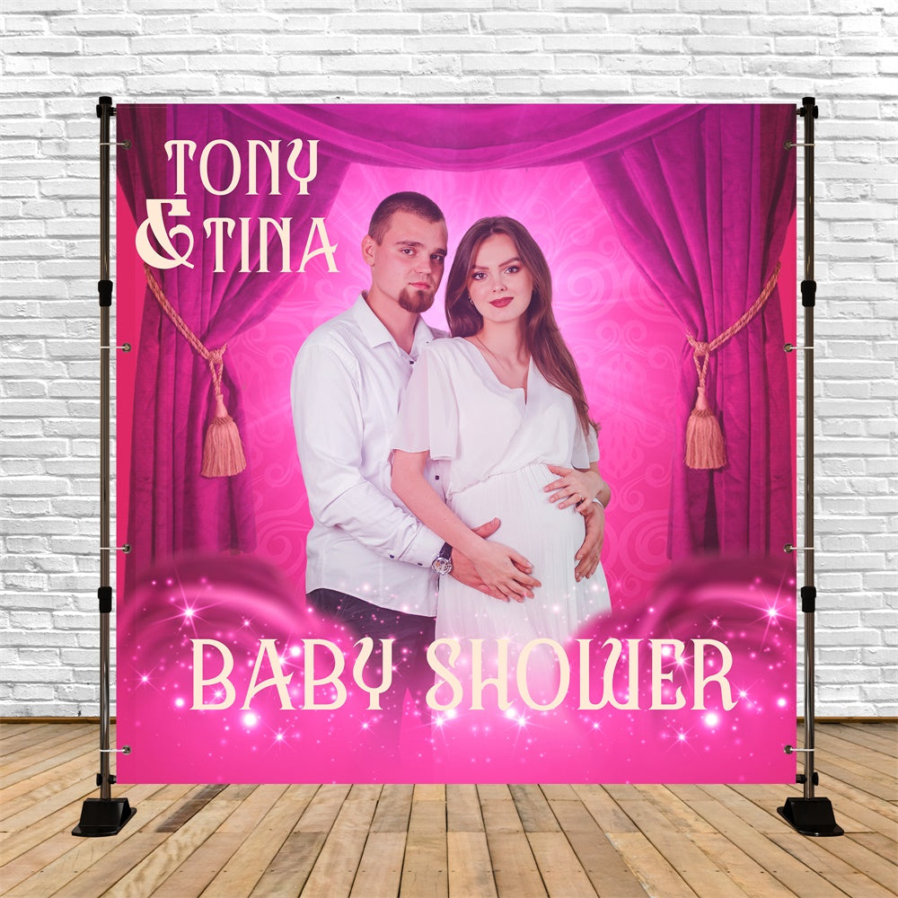 Baby Shower Backdrops Royal Velvet Sparkle Individuell gestalteter Backdrop BRP6-221