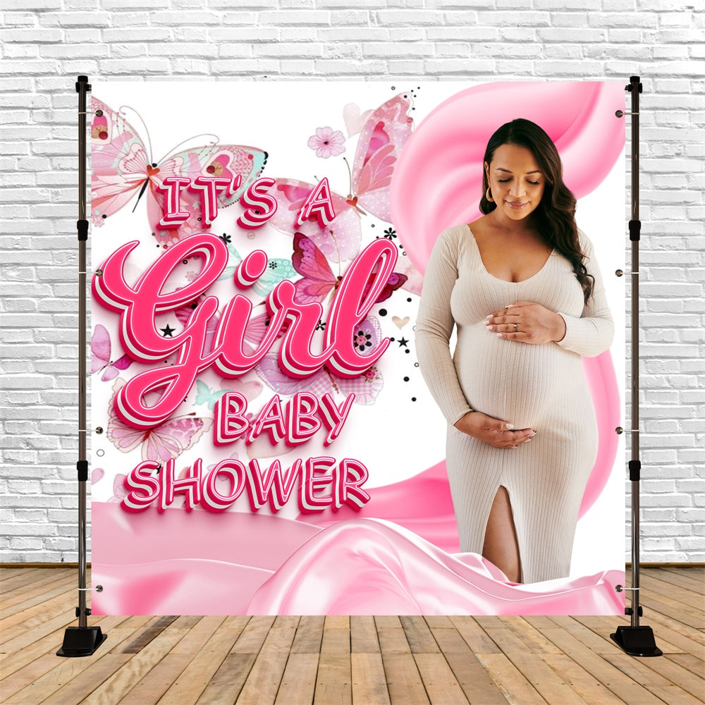 Baby Shower Backdrops Schmetterling Bliss Rosa Individuelles Backdrop BRP6-230