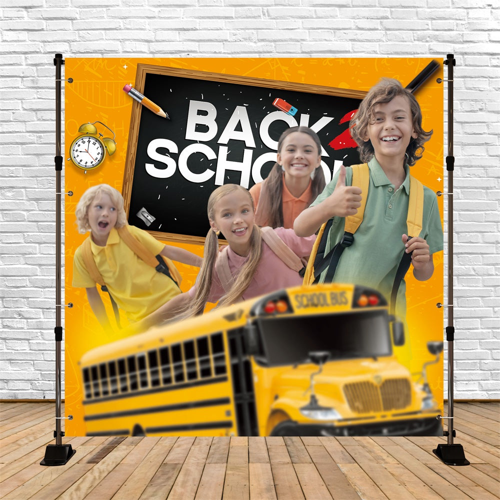 Zurück zu Schule Fotohintergrund Joyful Schulbus benutzerdefinierte Hintergrund BRP6-29