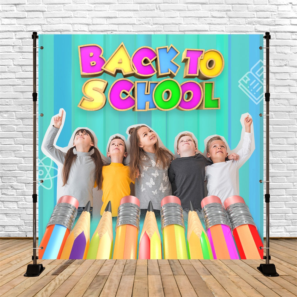 Back To School Backdrops Regenbogen Bleistift Power Custom Backdrop BRP6-31