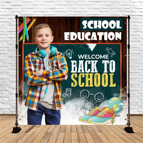 Schulfoto-Hintergrund Kreidetafel Welcome Vibes Custom Backdrop BRP6-36