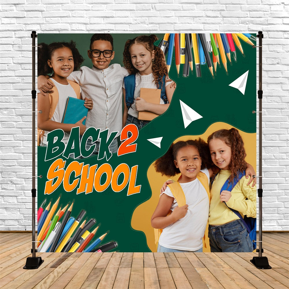 Back To School Fotokulisse Bleistift Party Individuelles Backdrop BRP6-39