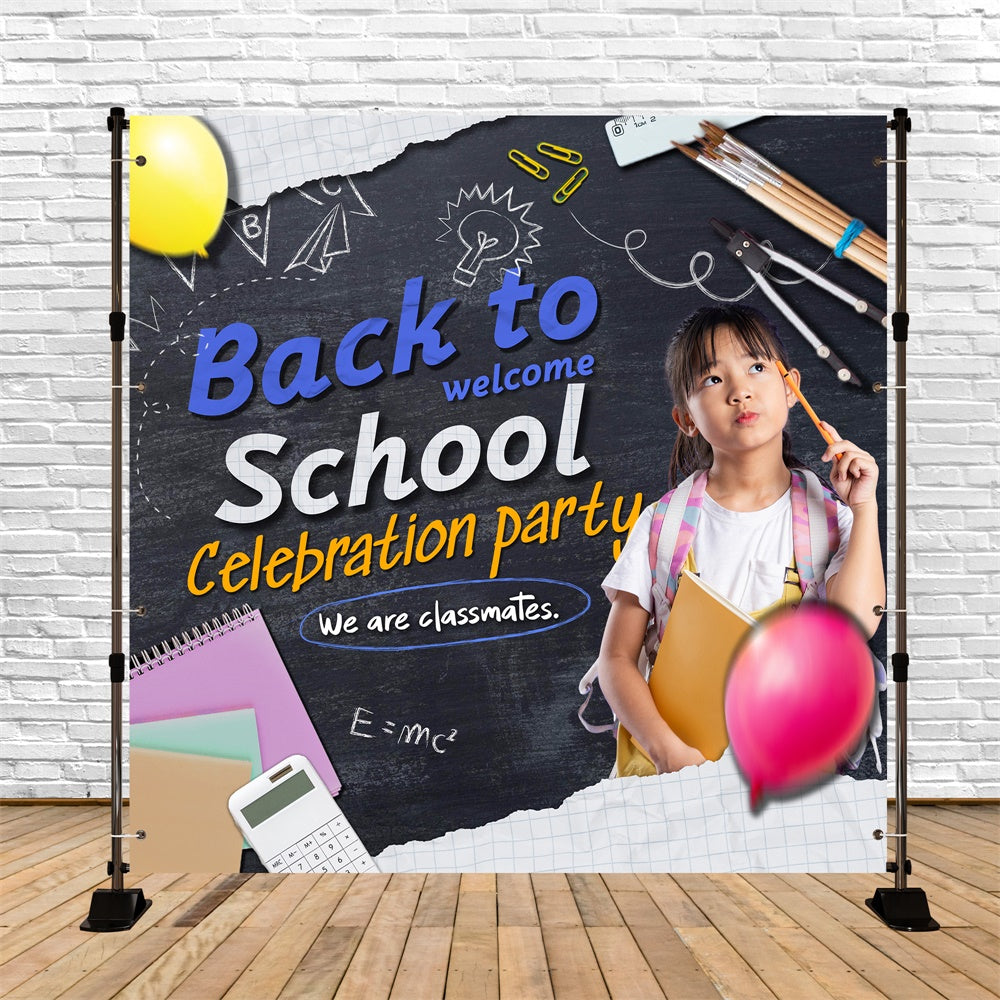 Back To School Kreidetafel Backdrop Klassenzimmer Party Custom Backdrop BRP6-43