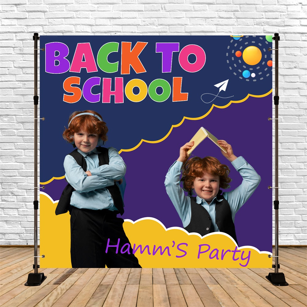 Back To School Backdrops Planet Klasse Party Customized Backdrop BRP6-46