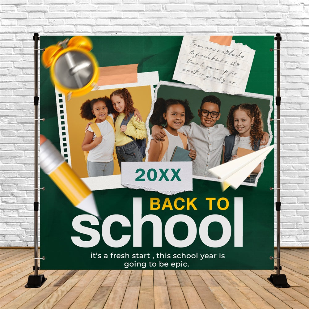 Schule Bild Hintergrund Bleistifte Papier Flugzeug Personalisierte Hintergrund BRP6-48