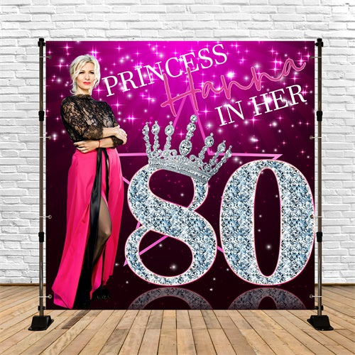 80. Geburtstag Backdrop Diamond Reign Sparkle Custom Backdrop BRP6-52