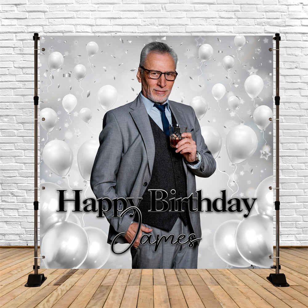 Individueller Hintergrund für Geburtstag Silver Elegance Backdrop BRP6-56