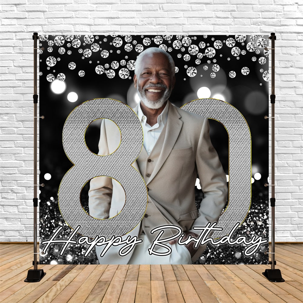 80. Geburtstag Backdrop Gentleman Sparkle Personalisierte Backdrop BRP6-58