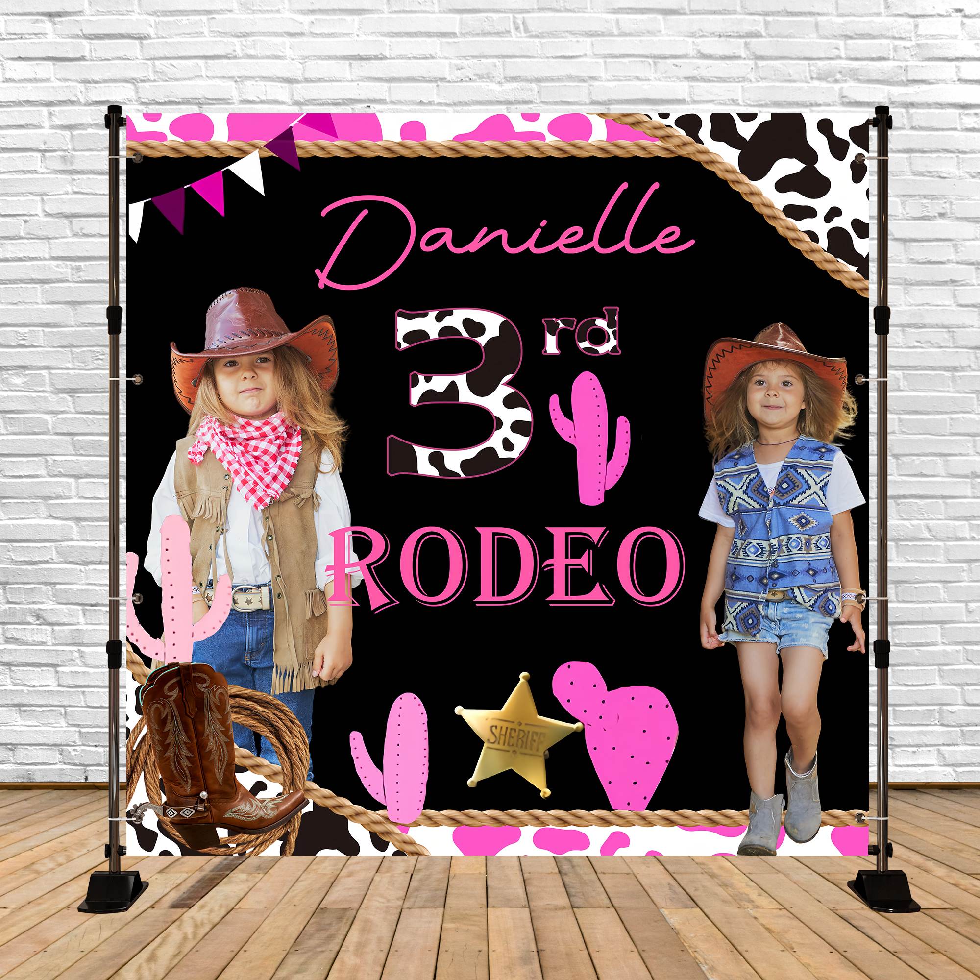Customized Geburtstag Backdrop Cowgirl Rodeo Bash Backdrop BRP6-76