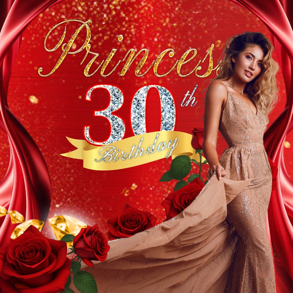 Backdrop Ideen für Geburtstag Glam Rose 30. benutzerdefinierte Backdrop BRP6-88